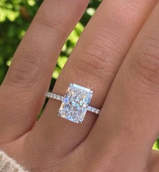 Custom 4.22ct Radiant Lab Diamond Ring