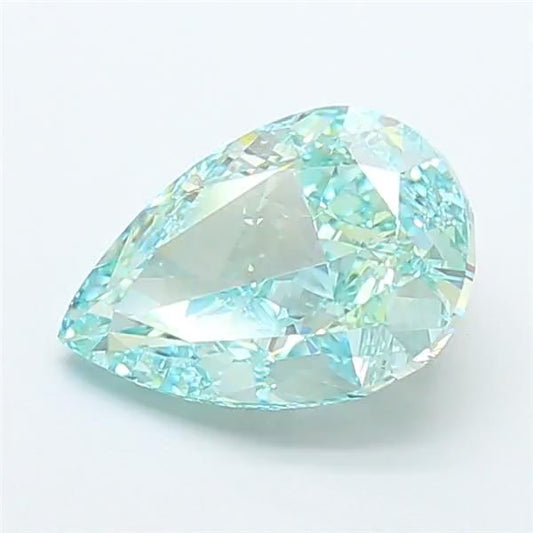 3.2ct Fancy Vivid Green Pear Lab Grown